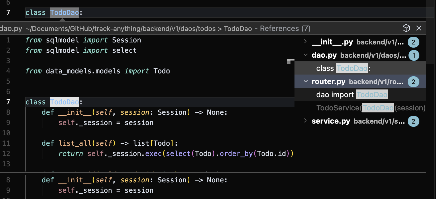 Peek references with Ctrl/Cmd+Click